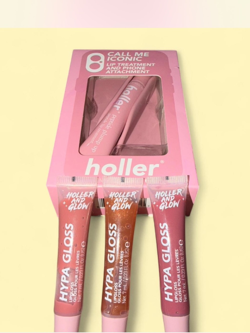 Holler and glow bundle phone attachment and lip treatment plus
